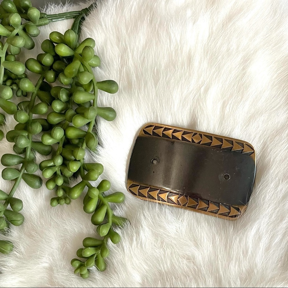 Belt Buckle Black & Copper Rodeo Western
